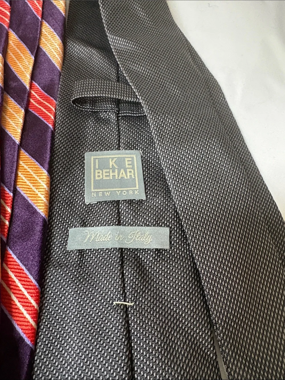 Ike Behar Silk/Cotton and Silk Patterned Ties